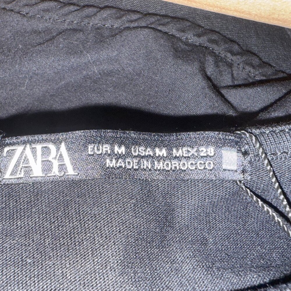 NWT Zara Combination Buckle-Waist Black Midi Dress - Picture 13 of 15
